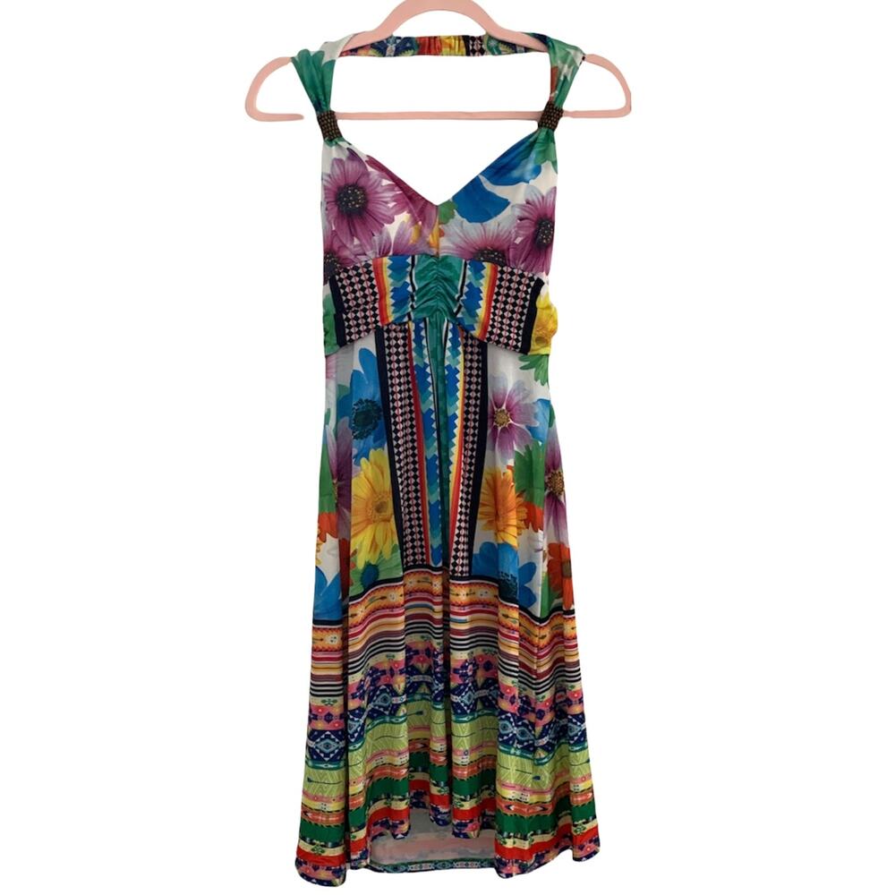 5th & LOVE Rainbow Halter Top Mini Dress Medium